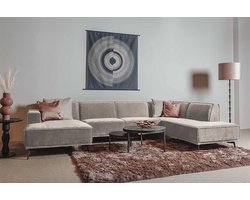 Tower Living Chaise Longue Bank Leeds - Beige Stof - Rechts - 350x217x81cm