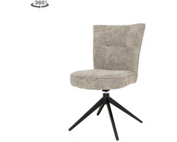 Tower Living Eetkamerstoel Bardi draaibaar - Stof Haga 30 Beige
