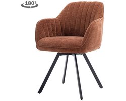 Tower Living Eetkamerstoel Bruno draaibaar - stof nature 500 Pearl copper