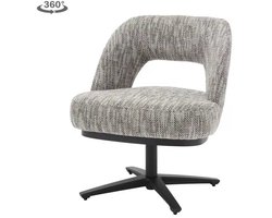 Tower Living Eetkamerstoel Caldes draaibaar Chenille - TED 8 white-grey