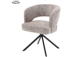 Tower Living Eetkamerstoel Mura draaibaar Chenille - Silver