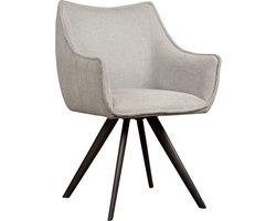 Tower Living eetkamerstoel Riviera draaibaar met arm lichtgrijs