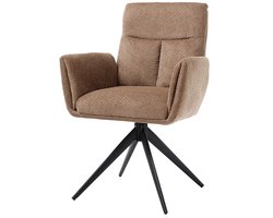 Tower Living eetkamerstoel Varzo draaibaar met arm mocca