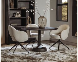 Tower Living Eetkamertafel Elba Zwart Rond 120cm