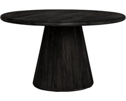 Tower Living Eettafel Asti rond mangohout 150 cm - Zwart