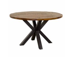 Tower Living Eettafel Basto - Rond Bruin Hout - Ø130x78cm
