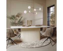 Tower Living Eettafel Corbetta Deens ovaal 200x110 cm - Japandi - Beige