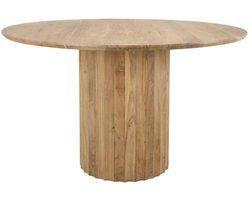 Tower Living Eettafel Crotone - Rond Naturel Hout - Ø130x77cm