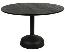 Tower Living Eettafel Elba 120 Cm Rond Mangohout Zwart