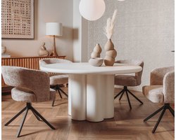 Tower Living Eettafel Melzo rond beton 150 cm - gebroken wit