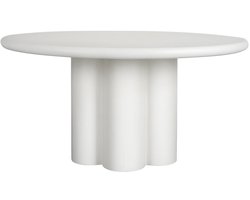 Tower Living Eettafel Melzo - Rond Wit Hout - Ø130x77cm