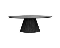 Tower Living Eettafel Premana - Ovaal Zwart Hout - 220x120x77cm