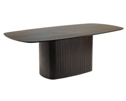 Tower Living Eettafel Rivello Deens ovaal mangohout 260x120 cm - Zwart