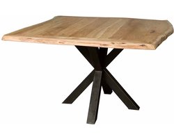 Tower Living Eettafel Soria vierkante boomstamtafel acacia 130x130 cm