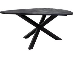 Tower Living eettafel Trivero 150x150x78 cm zwart mangohout