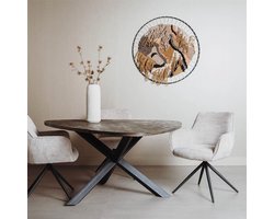 Tower Living Eettafel Trivero - Driehoek Bruin/Zwart Hout - 150x150x78cm