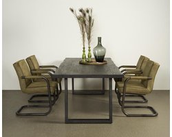 Tower Living eettafel Ultimo black 200x100x78 cm acacia