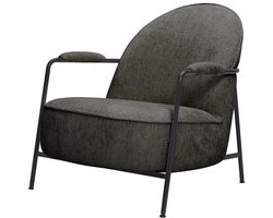 Tower Living Fauteuil Amelia - Donkergrijs Stof - Met Armleuning - 82x73x77cm