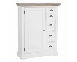 Tower Living Kast Fleur - Wit Hout - 100x40x128cm