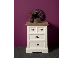 Tower Living Ladekast Fleur - Wit Hout - 56x43x73cm