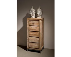 Tower Living Ladekast Venetie - Bruin Hout - Incl. Opbergruimte - 54x44x123cm