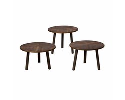 Tower Living - Lazio bijzettafel set ø55 cm - bruin