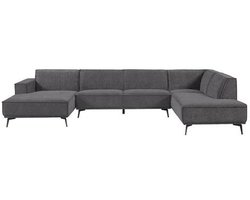 Tower Living - Leeds U-bank: chaise L + ottoman R city - blauw/zwart