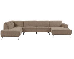Tower Living - Leeds U-bank: chaise R + ottoman L city - grijs