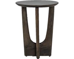 Tower Living salontafel Fermo 40x40x50 cm rond olijfbruin mangohout