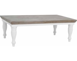 Tower Living Salontafel Fleur Chique - Rechthoek Wit Hout - 130x75x45cm