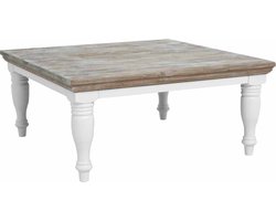 Tower Living Salontafel Fleur Chique - Vierkant Wit Hout - 100x100x45cm