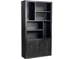 Tower Living Tenna Boekenkast mangohout 120 cm - Zwart