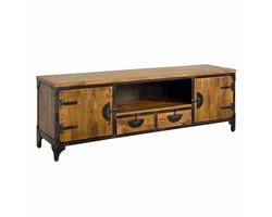 Tower Living Tv-meubel Basto - Bruin/Zwart Hout - 180x40x60cm