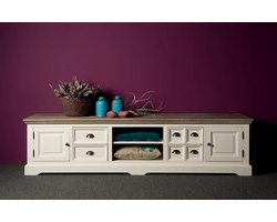 Tower Living Tv-meubel Fleur - Wit Hout - 220x50x54cm