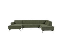 Tower Living U-bank Leeds Chaise L - 2 5 - Ottoman R - City 355 Bottle Green