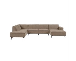 Tower Living U-bank Leeds Chaise R - 2 5 - Ottoman L - City 453 Moss Grey
