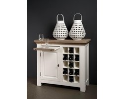 Tower Living Wijnkast Parma - Wit Hout - 108x45x90cm