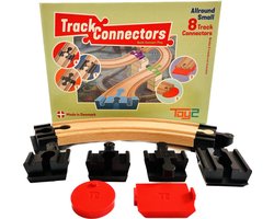 Toy2 Allround Small Track Connectors Treinbaanonderdelen - Houten Treinbaan - geschikt voor LEGO DUPLO©, HUBELINO, BioBuddi, Hape, BRIO©, IKEA