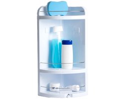 Toyma Badkamer douche rekje - wit - kunststof - hoek model - 23 x 23 x 58 cm