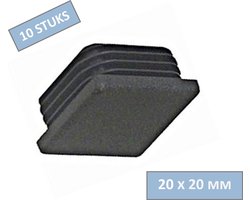 TQ4U meubeldop - 20 x 20 mm - Glijvoet - Inlatend - Voor vierkante buis - Zwart - 10 stuks