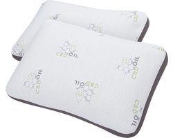 Traagschuim Hoofdkussen met 3D-rand - CBD Infused - Zydante Swisstech®