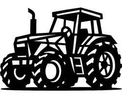 Tractor wanddecoratie – geometrische line-art – kinderkamer – klein 25×17,1 cm – zwart – voertuigen – wandbord