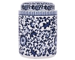 Traditionele Antieke Stijl Blauw en Wit Porselein Gember Jar en Bloem Vaas