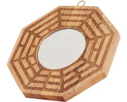 Traditionele Feng Shui Bagua Spiegel Houten Concave Spiegel Outdoor Deur Lucky Hanger voor Thuiskantoor Yard