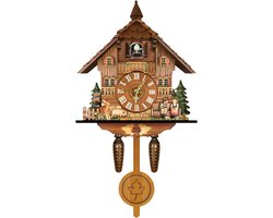 Traditionele Houten Koekoeksklok Wandklok met Kwarts Uurwerk en Koekoeksgeluid
