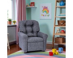 Traditionele kinderfauteuil voor peuters | Grijze stof | Comfortabel en veilig