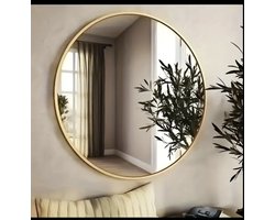 TradorNL | Spiegel Rond 80 cm Gouden Rand - Wandspiegel - Ronde Spiegel - 80 cm