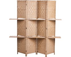 TRAFOI - Roomdivider met 4 panelen - Lichthout - Populierhout