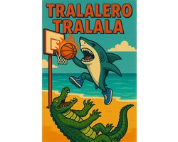 Tralalero Tralala Poster - Dieren Posters - Teksten - Wanddecoratie Woonkamer - 180 gram papier - 6154AZ - Formaat 60 x 90cm