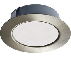 Trango Set van 1 - 12 Volt AC/DC LED meubelinbouwspot G4E-012 inbouwlamp, plafondlamp in mat nikkel, meubellamp, inbouwlamp (vervangende lamp met MR16, G4, GU5.3 fitting), afzuigkaplamp, kastverlichting, enz.